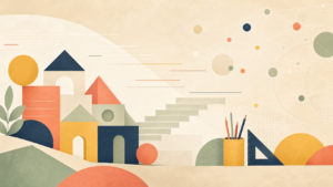 Abstract editorial illustration for a Bed Stuy Kids parent guide